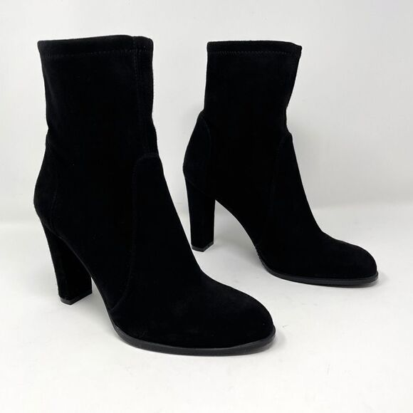 Stuart Weitzman Yuliana Black Suede Sock Boots 9.5 - Picture 1 of 12